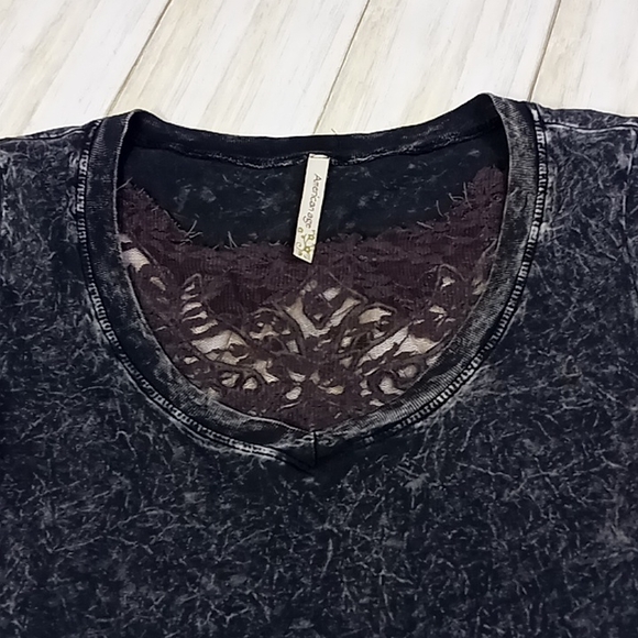 American age Acid Wash Lace Wing Back Tshirt Size M - Picture 7 of 14